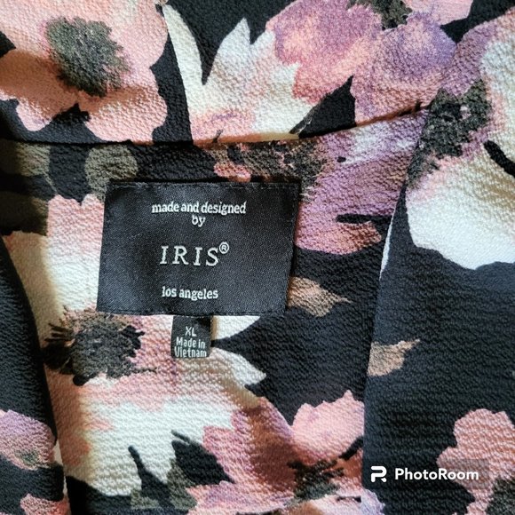 Women's Iris Los Angeles Crepe Crop Waterfall Floral Office Casual Cardi… - Picture 5 of 7